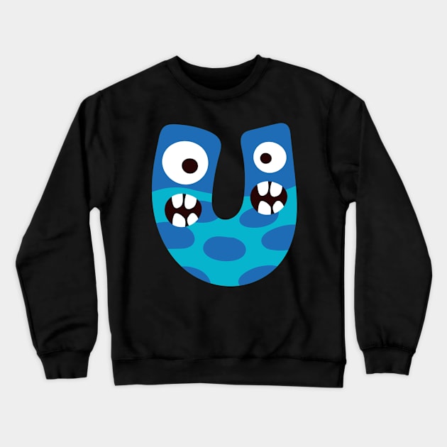 Letter  U - Monster Halloween Alphabet Crewneck Sweatshirt by giftideas